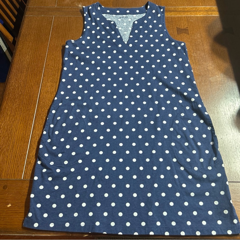 Lands' End Blue and White Polka Dot Dress Cover Up Size M